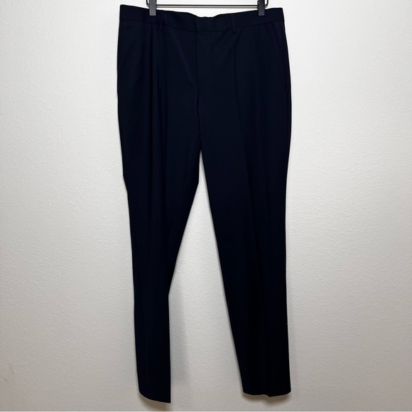 NEW Hugo Men Performance Pants 34x33 Navy Blue Trouser Office Business Super - Picture 1 of 14
